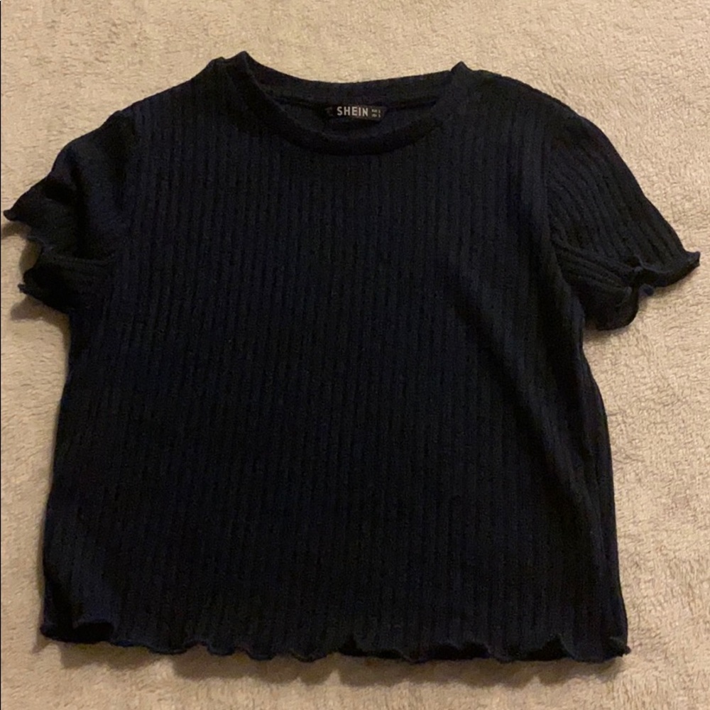 navy blue cropped top